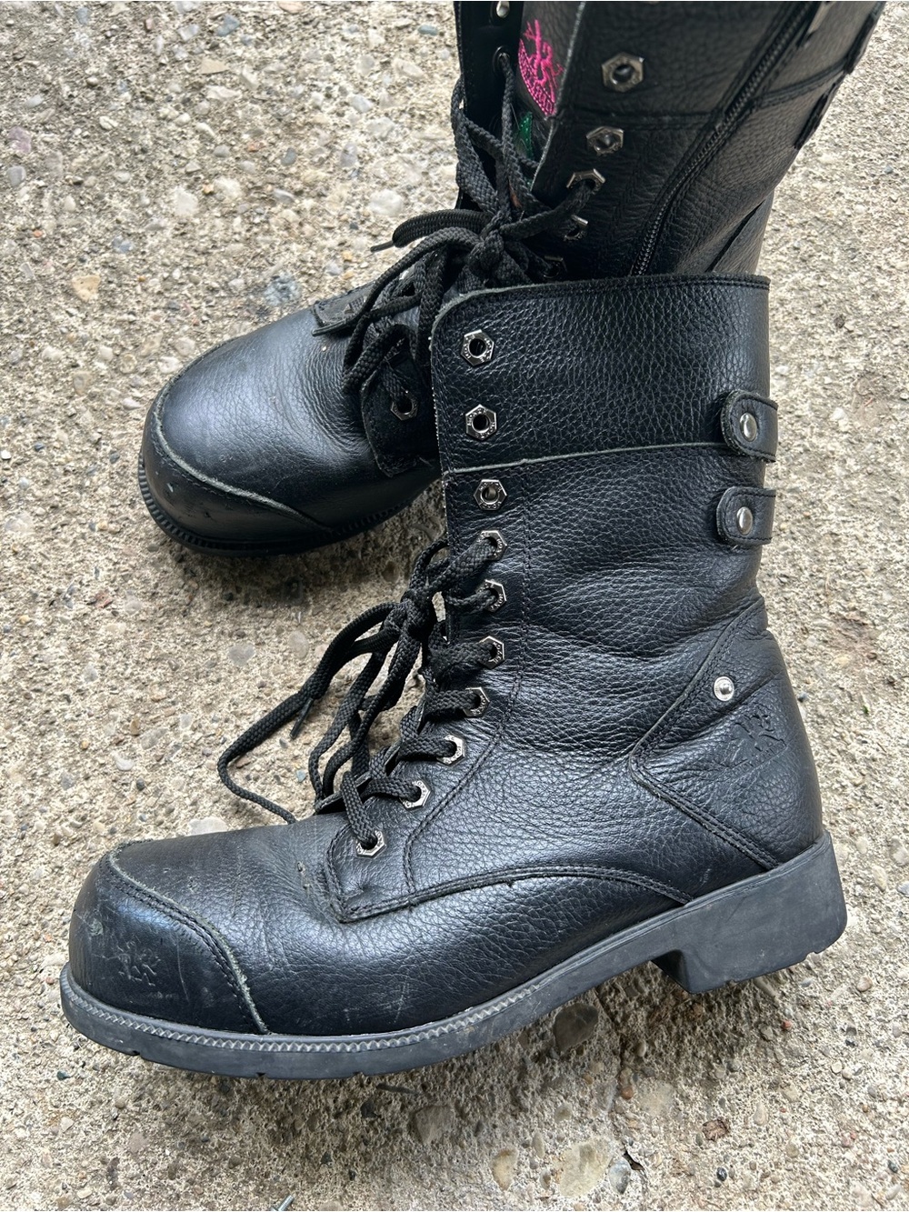 Moxie trades Black Leather Combat Boots - Lace-Up  sz 9,5
